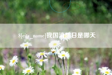 抚顺我国消防日是哪天