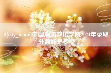 抚顺中国消防救援学院2024年录取分数线是多少