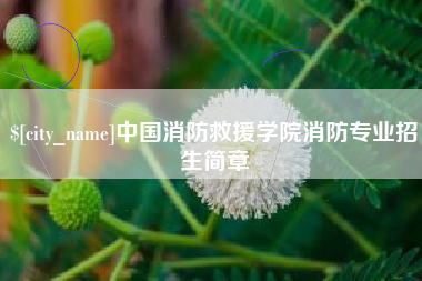 抚顺中国消防救援学院消防专业招生简章